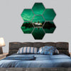 Aurora borealis in Iceland hexagonal canvas wall art