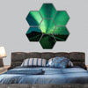 Aurora borealis in Iceland hexagonal canvas wall art