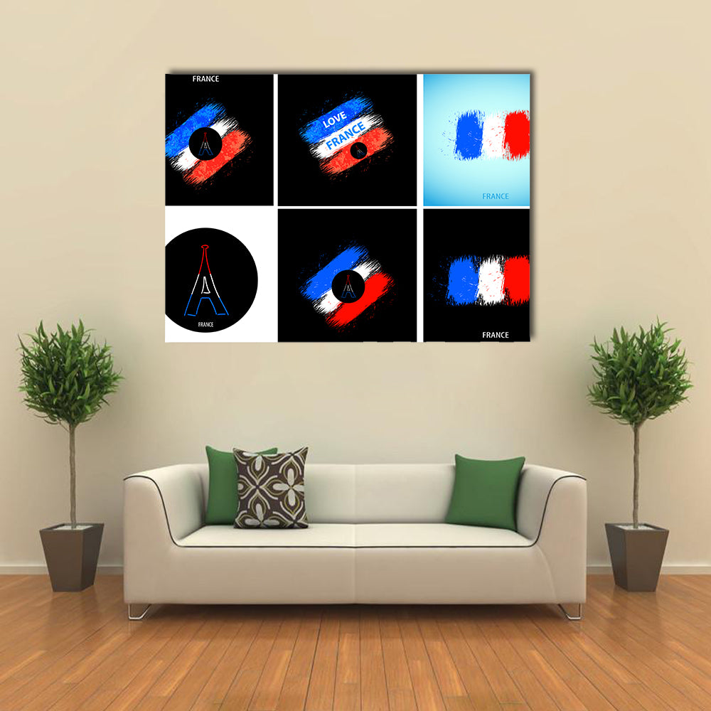France National Flag Easy All Editable Multi Panel Canvas Wall Art