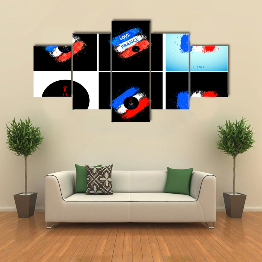 France National Flag Easy All Editable Multi Panel Canvas Wall Art