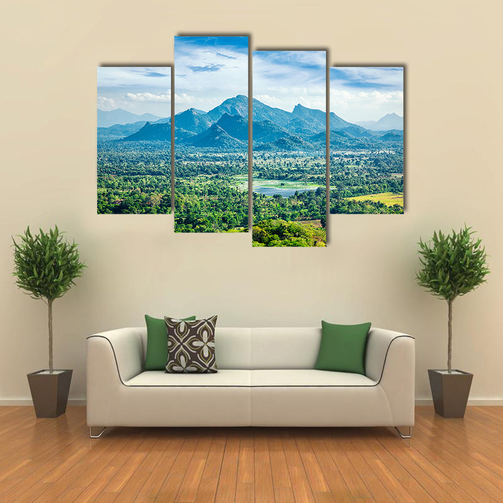 Sri Lankan landscape - view form Sigiriya rock, Sri Lanka Multi Panel Canvas Wall Art
