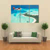 The Seaplane Flying Over The Maldives Oslands, Raaato, Multi Panel Canvas Wall Art