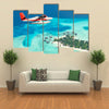 The Seaplane Flying Over The Maldives Oslands, Raaato, Multi Panel Canvas Wall Art