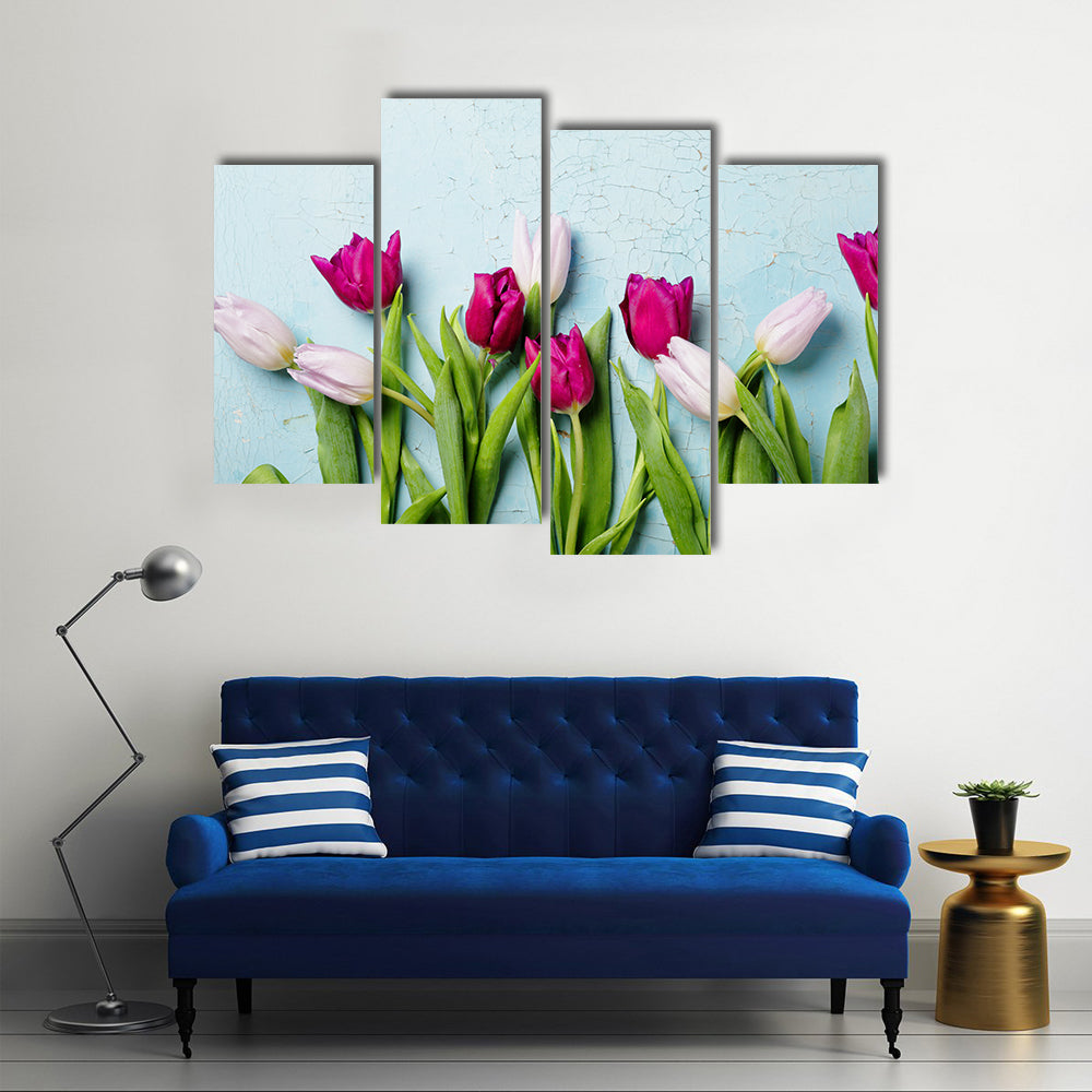The Background Of Flowers With Contrasting Colors, Multi Panel Canvas Wall Art