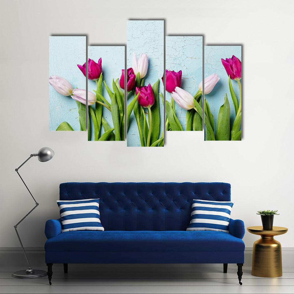 The Background Of Flowers With Contrasting Colors, Multi Panel Canvas Wall Art