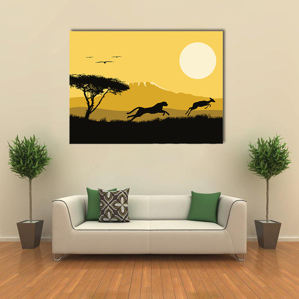 Vector Illustration Of Africa, Multi Panel Canvas Wall Art