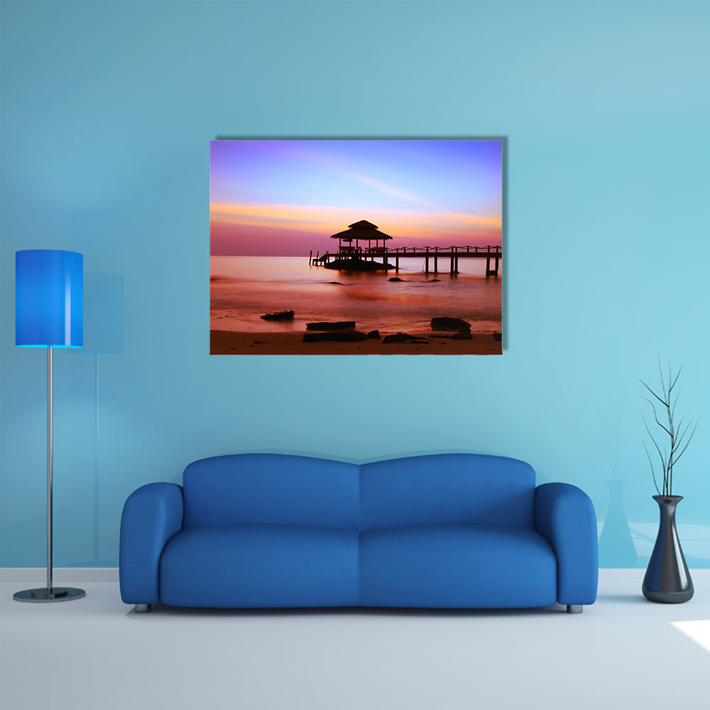 A most beautiful view of beach at sunset multi panel canvas wall art