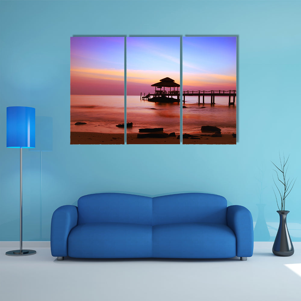 A most beautiful view of beach at sunset multi panel canvas wall art