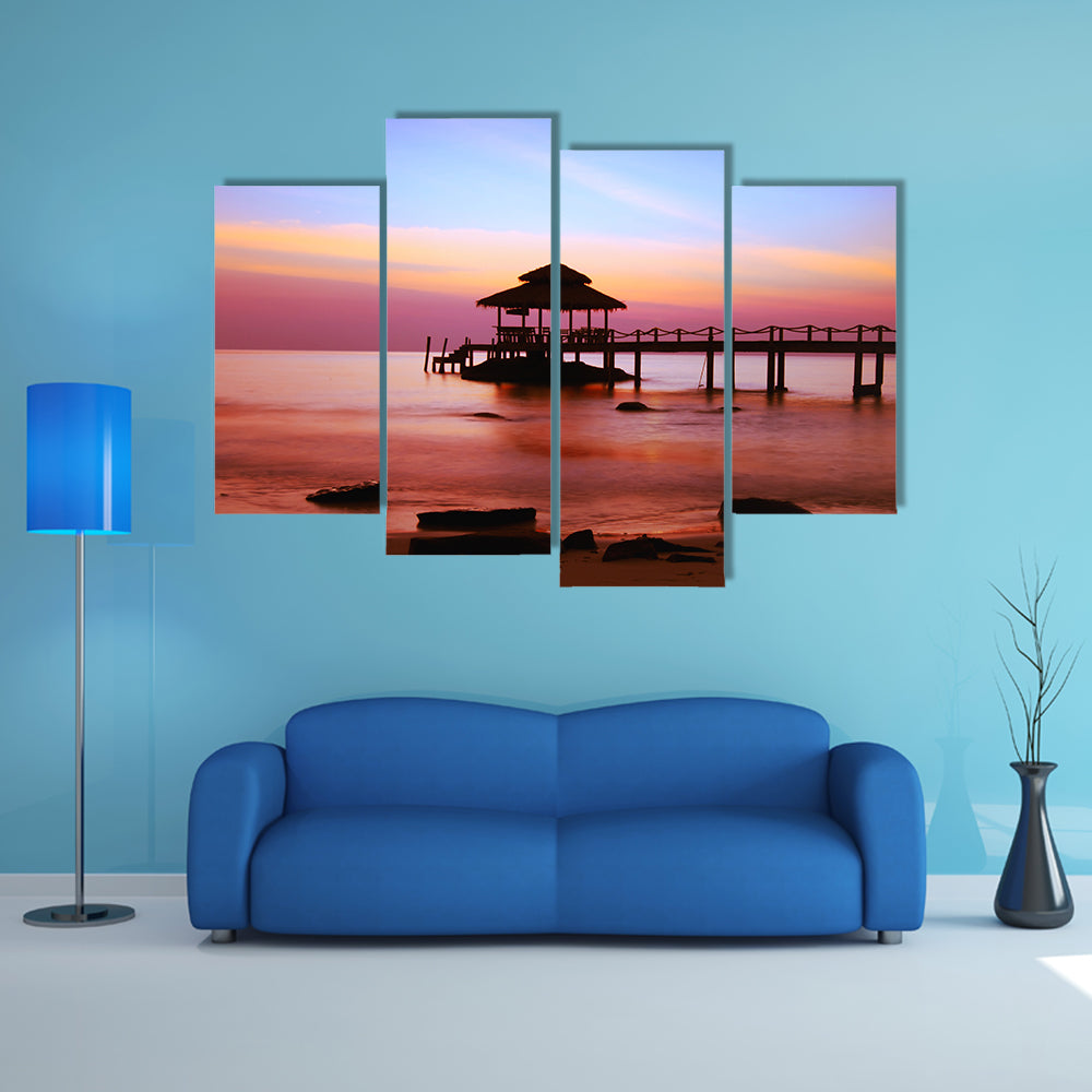 A most beautiful view of beach at sunset multi panel canvas wall art
