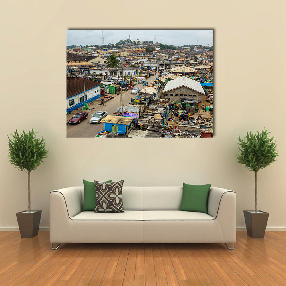 View of central district of Cape Coast, Ghana Multi Panel Canvas Wall Art
