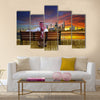 A man looking at the cityscape of Kuwait Multi Panel Canvas Wall Art