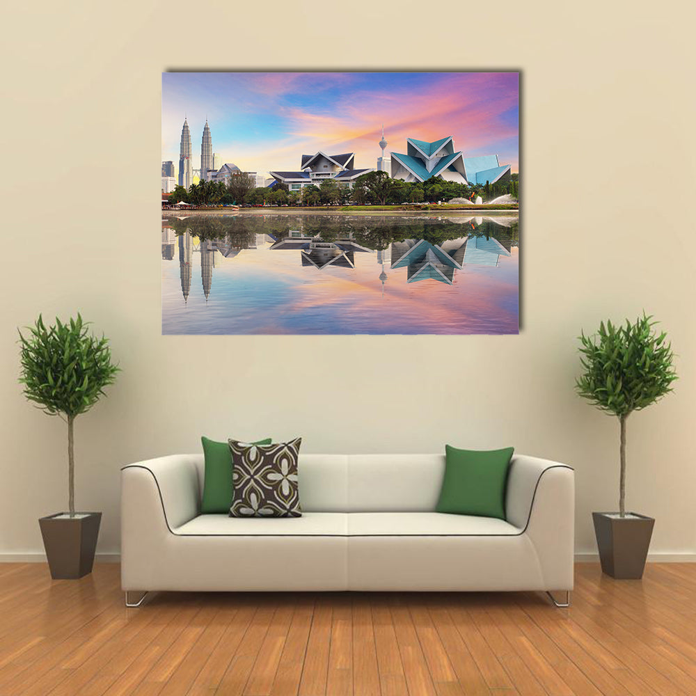 Kuala Lumpur, Skyline At Titiwangsa Park, Malaysia, Multi Panel Canvas Wall Art