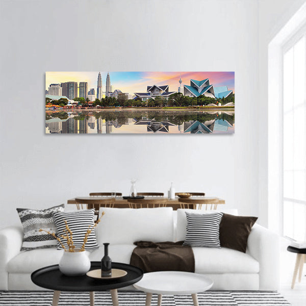 Malaysia skyline panoramic canvas wall art