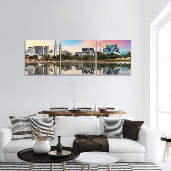 Malaysia skyline panoramic canvas wall art