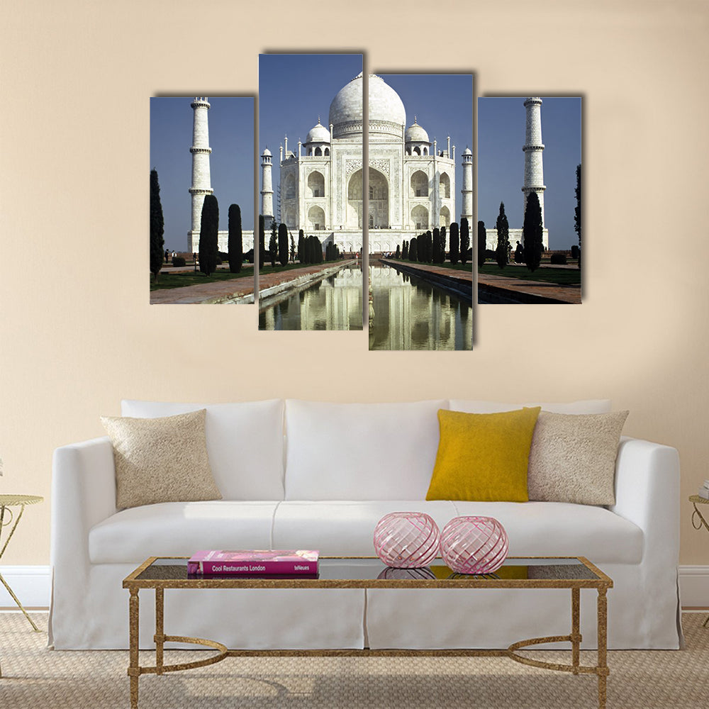 Taj Mahal in the Morning in Uttar Paradesh Multi Panel Canvas Wall Art