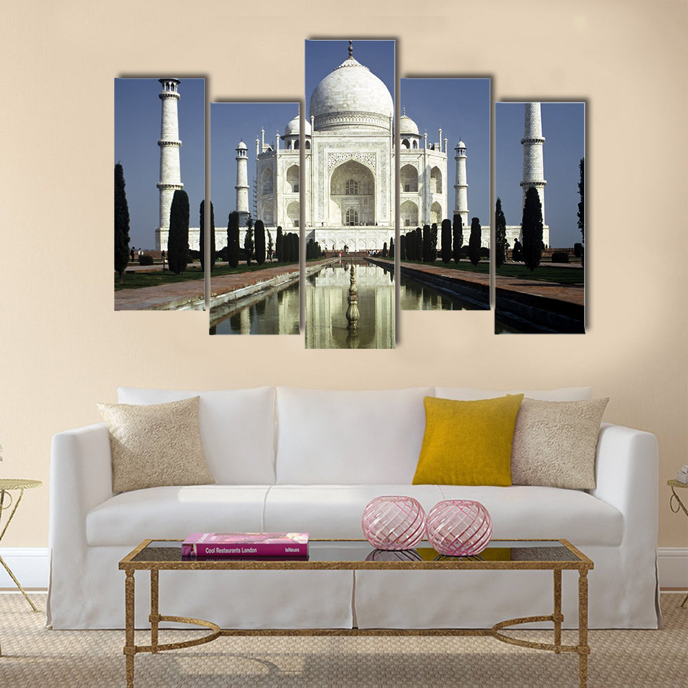 Taj Mahal in the Morning in Uttar Paradesh Multi Panel Canvas Wall Art