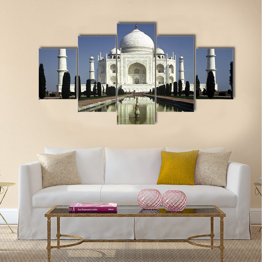 Taj Mahal in the Morning in Uttar Paradesh Multi Panel Canvas Wall Art