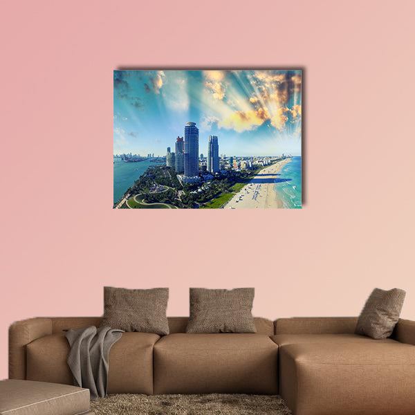 South Pointe Park and Coast - Aerial view of Miami Beach, wall art