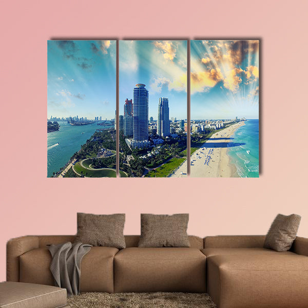 South Pointe Park and Coast - Aerial view of Miami Beach, wall art