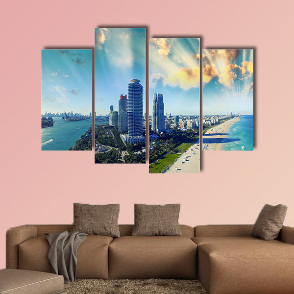 South Pointe Park and Coast - Aerial view of Miami Beach, wall art
