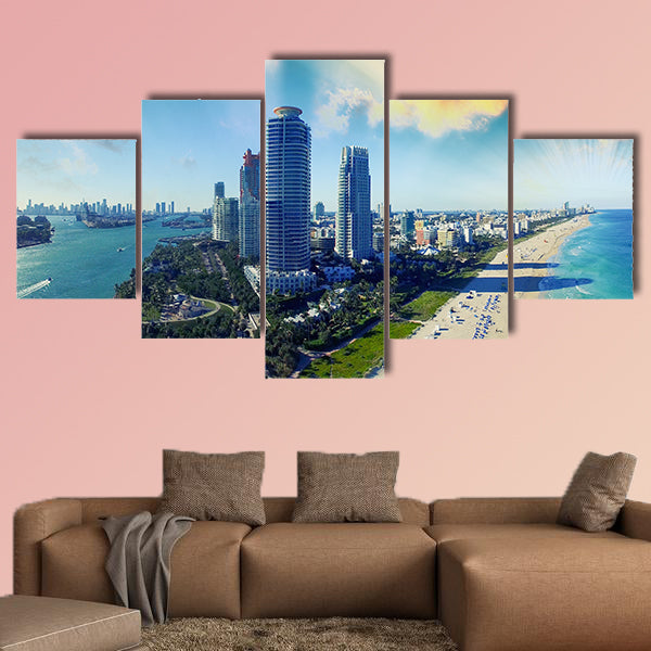 South Pointe Park and Coast - Aerial view of Miami Beach, wall art