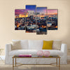 Bucharest Aerial View of Parliament Palace at Sunset Multi panel canvas wall art