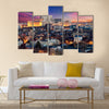 Bucharest Aerial View of Parliament Palace at Sunset Multi panel canvas wall art