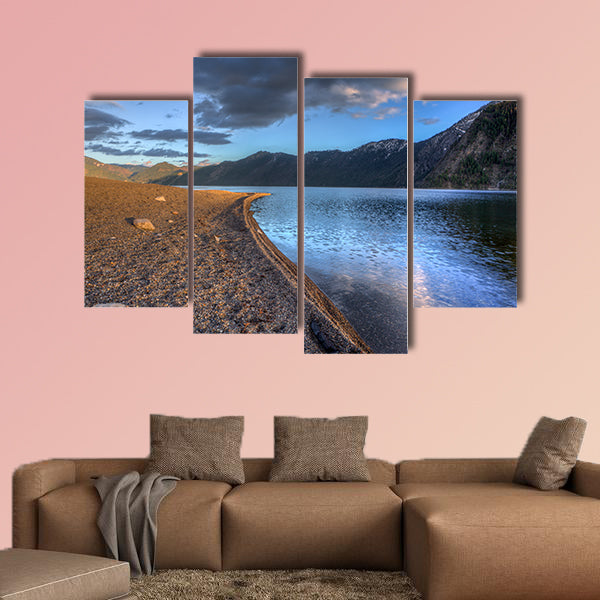 On the Shore of Pend Oreille Lake near Multi panel canvas wall art.