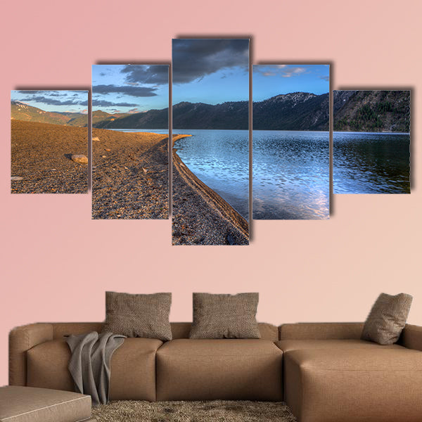 On the Shore of Pend Oreille Lake near Multi panel canvas wall art.