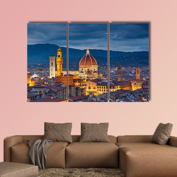 Duomo cathedral in Florence, Italy multi panel canvas wall art