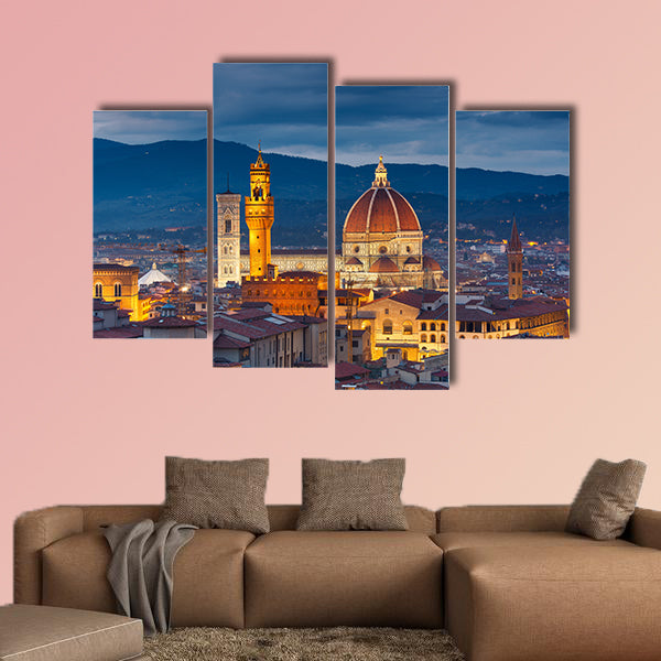 Duomo cathedral in Florence, Italy multi panel canvas wall art
