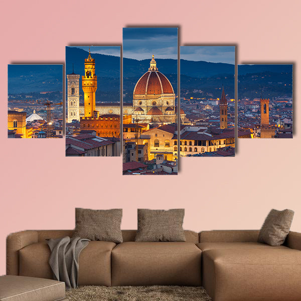 Duomo cathedral in Florence, Italy multi panel canvas wall art