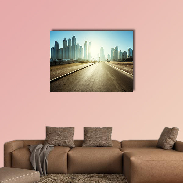 Road in Dubai, United Arab Emirates multi panel canvas wall art