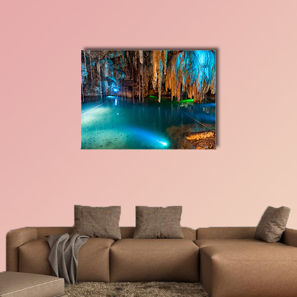 Cenote Dzitnup near Valladolid, Mexico multi panel canvas wall art