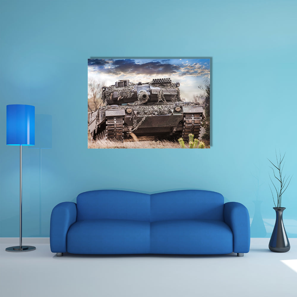 A German Battle Tank StandsMulti Panel Canvas Wall Art