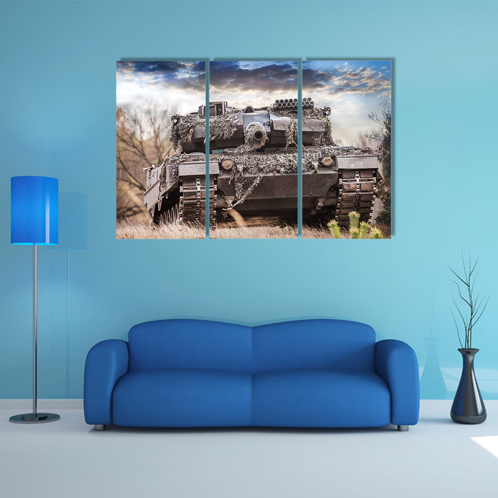 A German Battle Tank StandsMulti Panel Canvas Wall Art