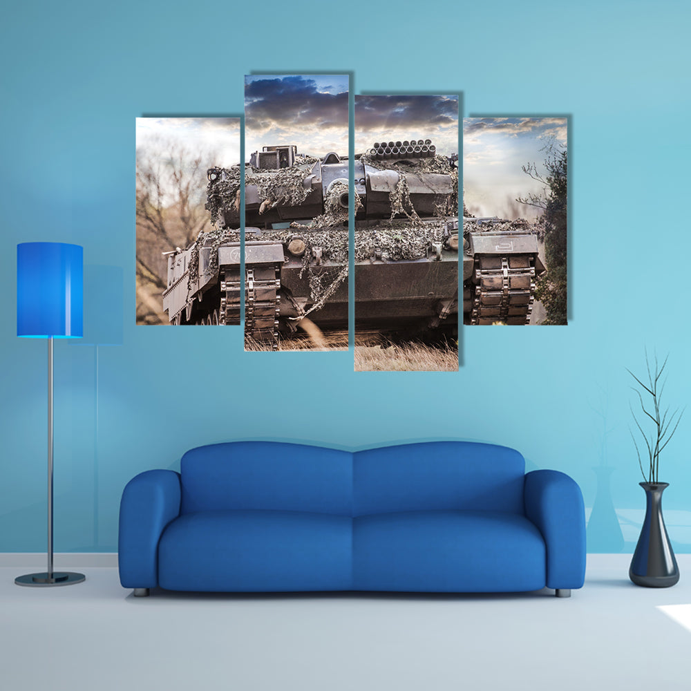 A German Battle Tank StandsMulti Panel Canvas Wall Art