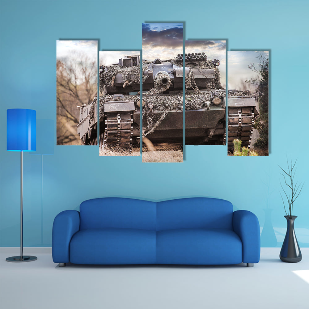 A German Battle Tank StandsMulti Panel Canvas Wall Art