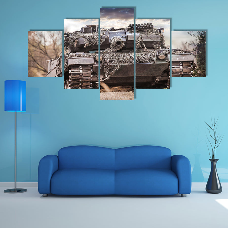 A German Battle Tank StandsMulti Panel Canvas Wall Art