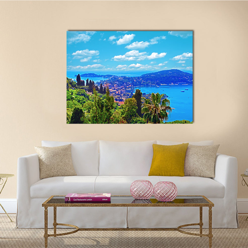 A most beautiful view of Cote d'Azur France, multi panel canvas wall art