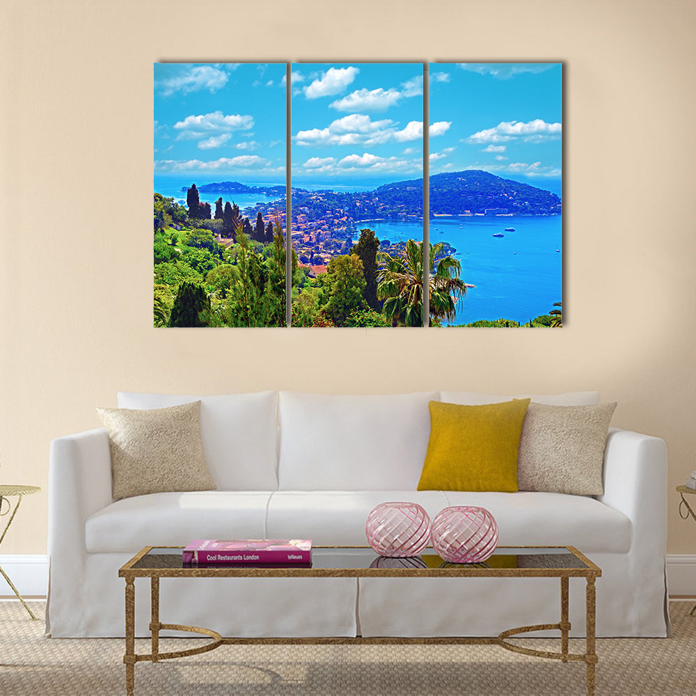 A most beautiful view of Cote d'Azur France, multi panel canvas wall art