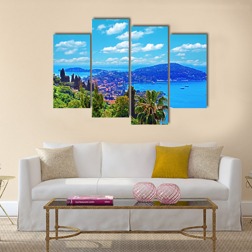 A most beautiful view of Cote d'Azur France, multi panel canvas wall art