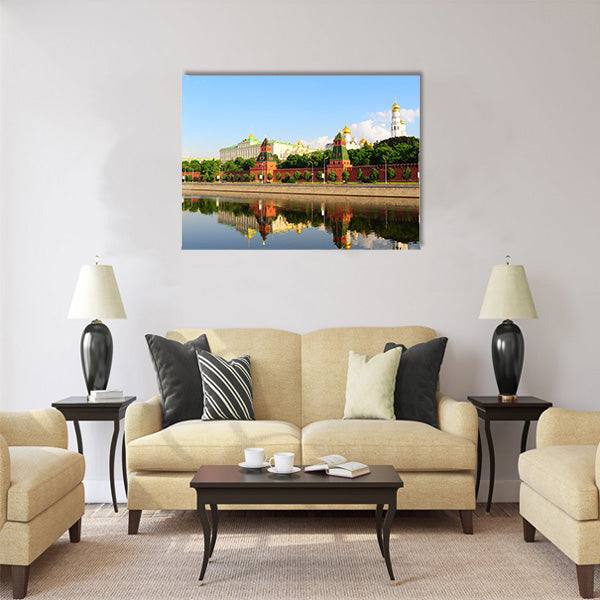View From Moscow-river On Kremlin Multi panel canvas wall art