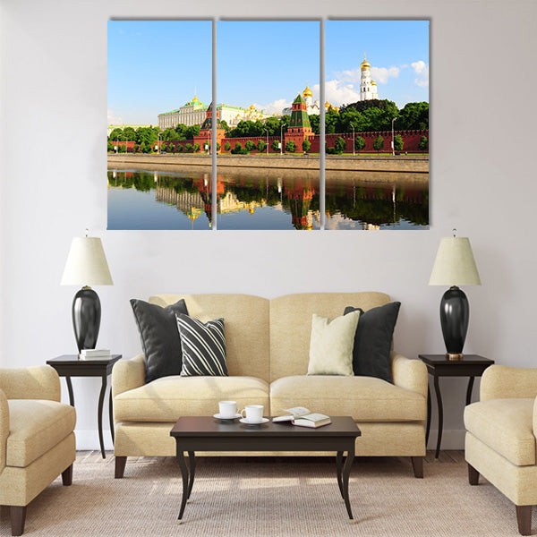 View From Moscow-river On Kremlin Multi panel canvas wall art