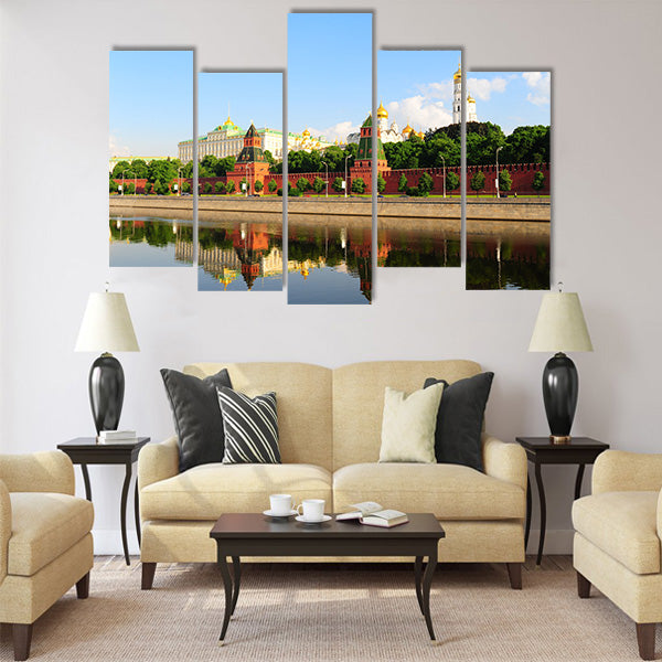 View From Moscow-river On Kremlin Multi panel canvas wall art