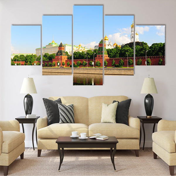 View From Moscow-river On Kremlin Multi panel canvas wall art