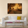 vintage style picture of Paris at dusk Multi panel canvas wall art