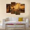 vintage style picture of Paris at dusk Multi panel canvas wall art