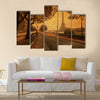 vintage style picture of Paris at dusk Multi panel canvas wall art