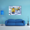 robotic arms in a car plant multi panel canvas wall art